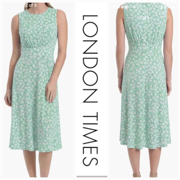 London Times Dresses & Skirts - London Times Green Floral Women's Dress